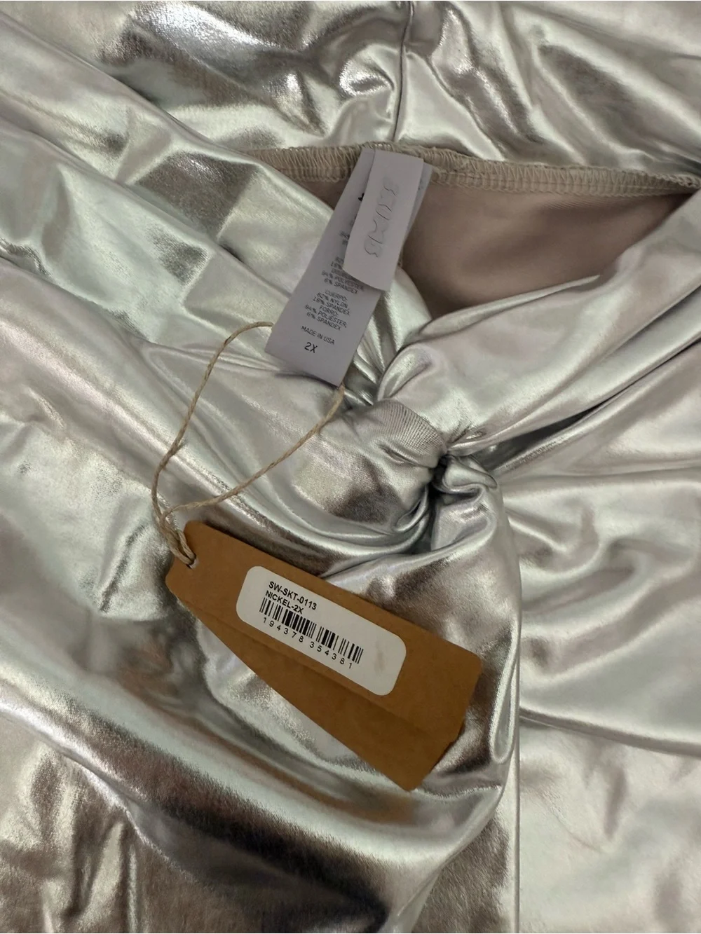 Skims Metallic Swim Mini Sarong Nickel Size 2x